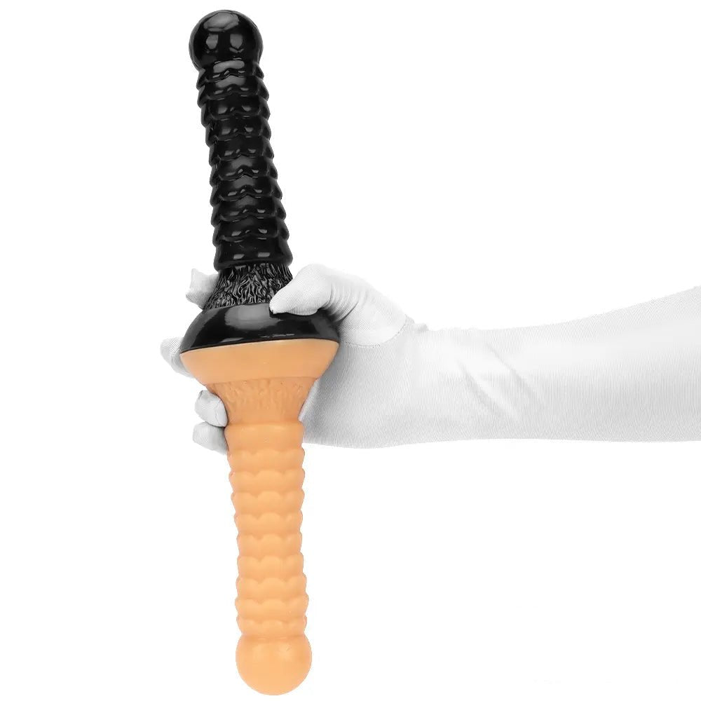 Ribbed PVC fantasy dildo with ball tip, photo 15