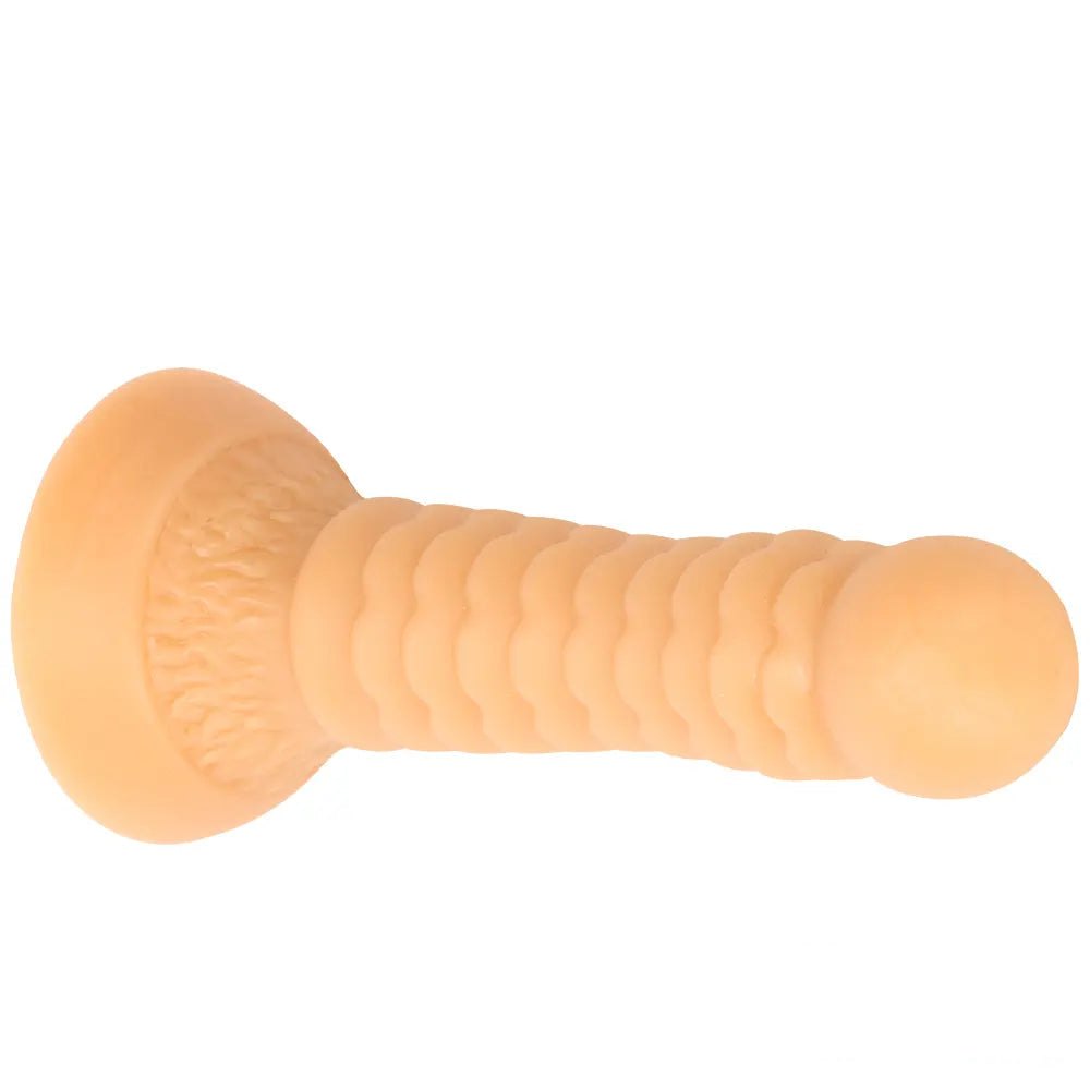Ribbed PVC fantasy dildo with ball tip, photo 9