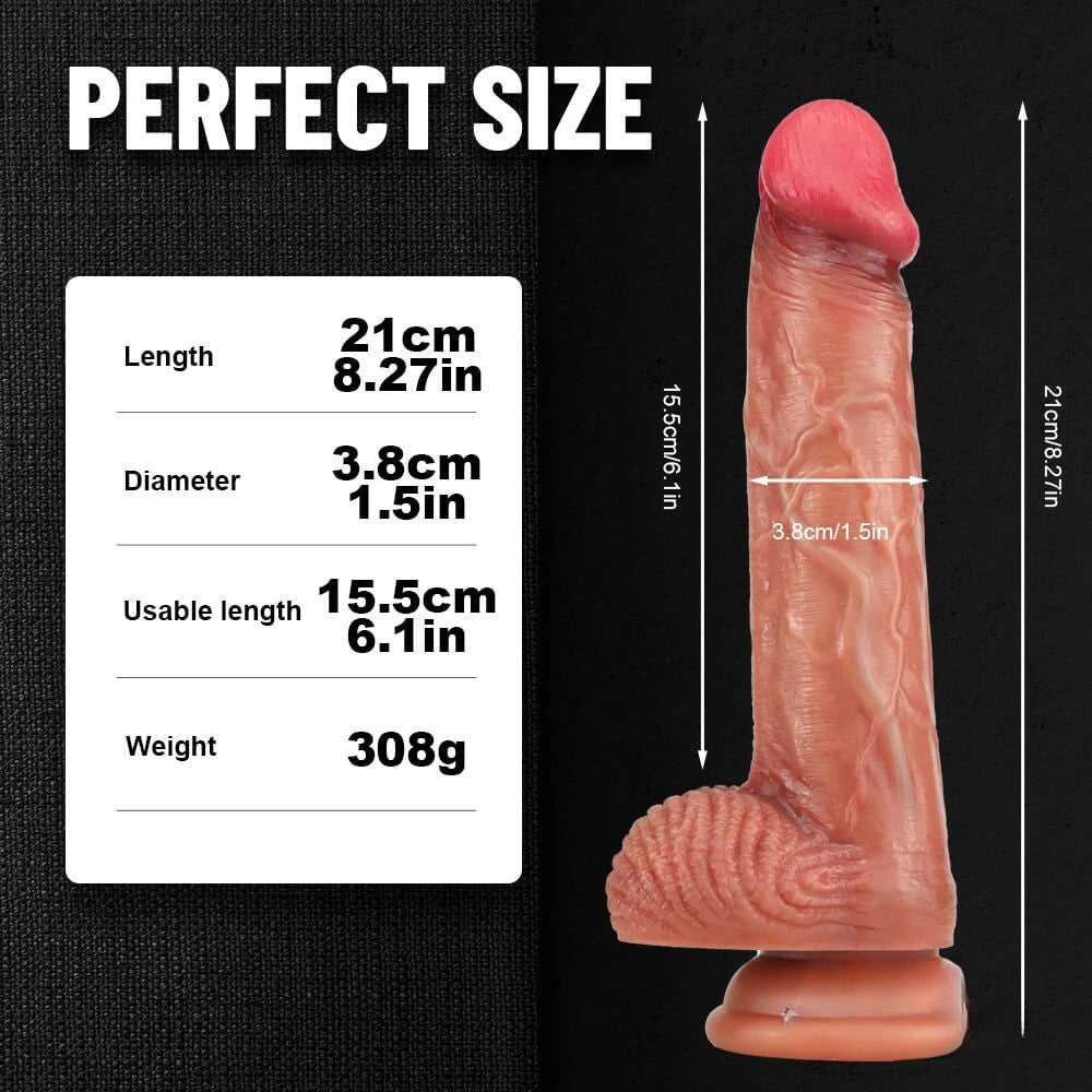 Flesh ribbed base suction cup dildo, photo 7
