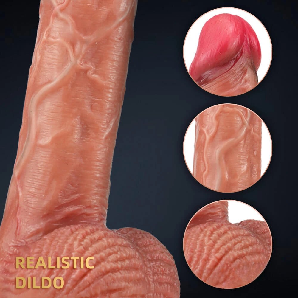 Flesh ribbed base suction cup dildo, photo 9