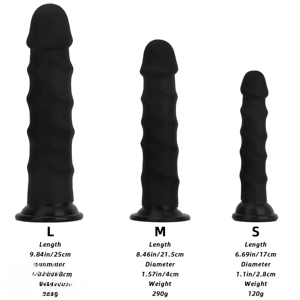Black ribbed g-spot silicone dildo, photo 10