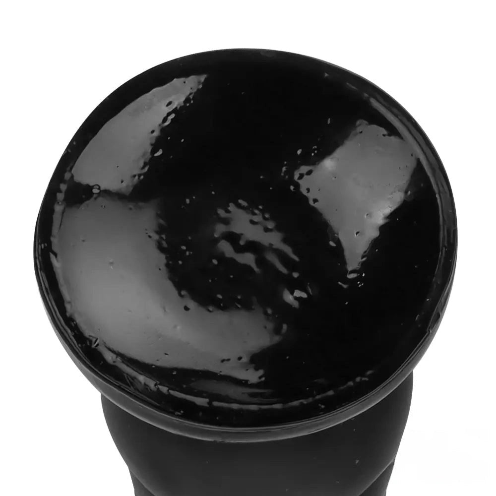 Black ribbed tapered PVC anal plug, photo 14