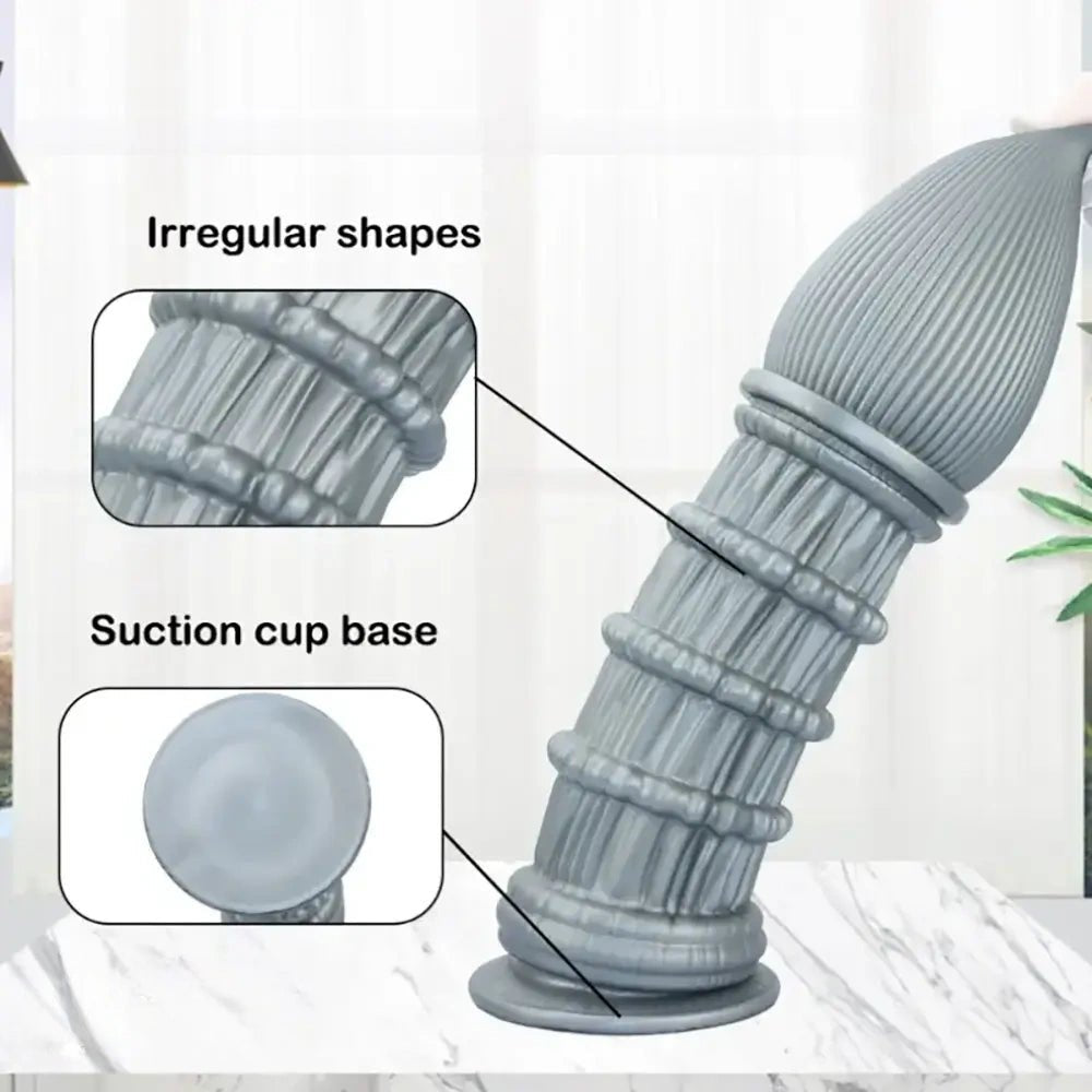 Ribbed cone fantasy silicone dildo, photo 2