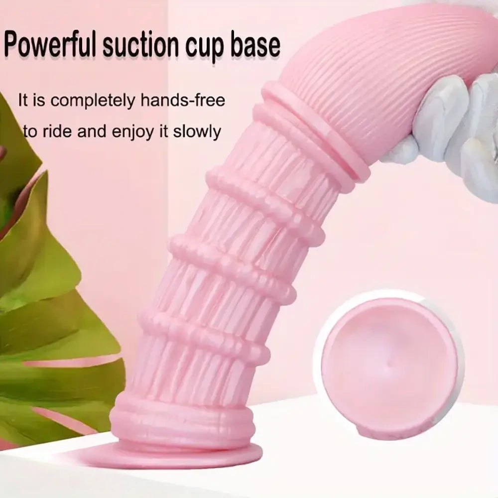 Ribbed cone fantasy silicone dildo, photo 3