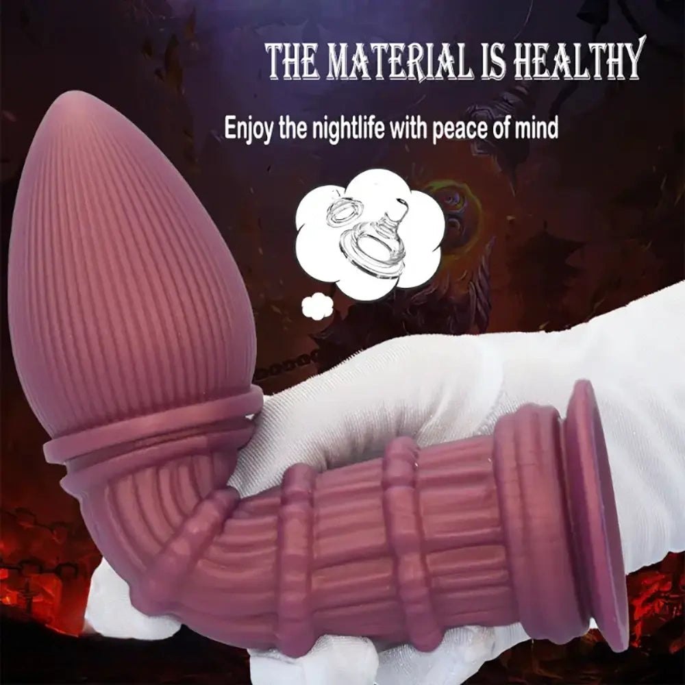 Ribbed cone fantasy silicone dildo, photo 4
