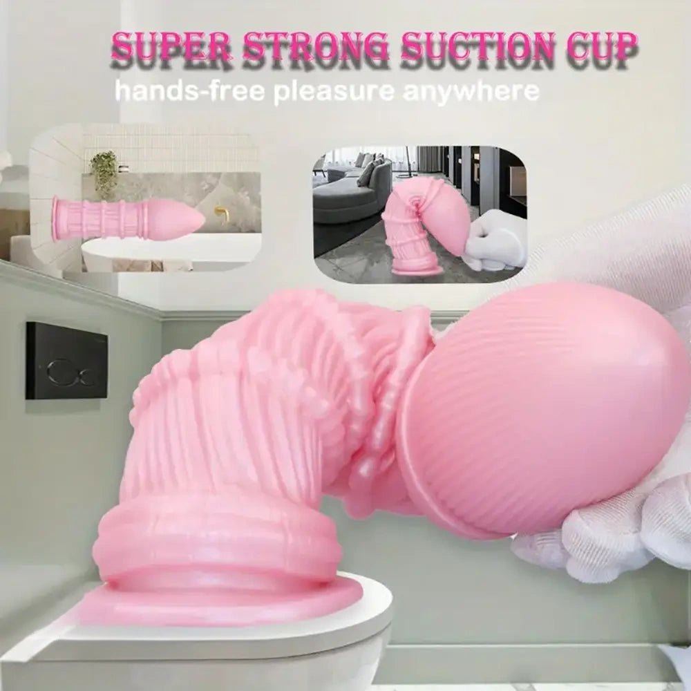 Ribbed cone fantasy silicone dildo, photo 7