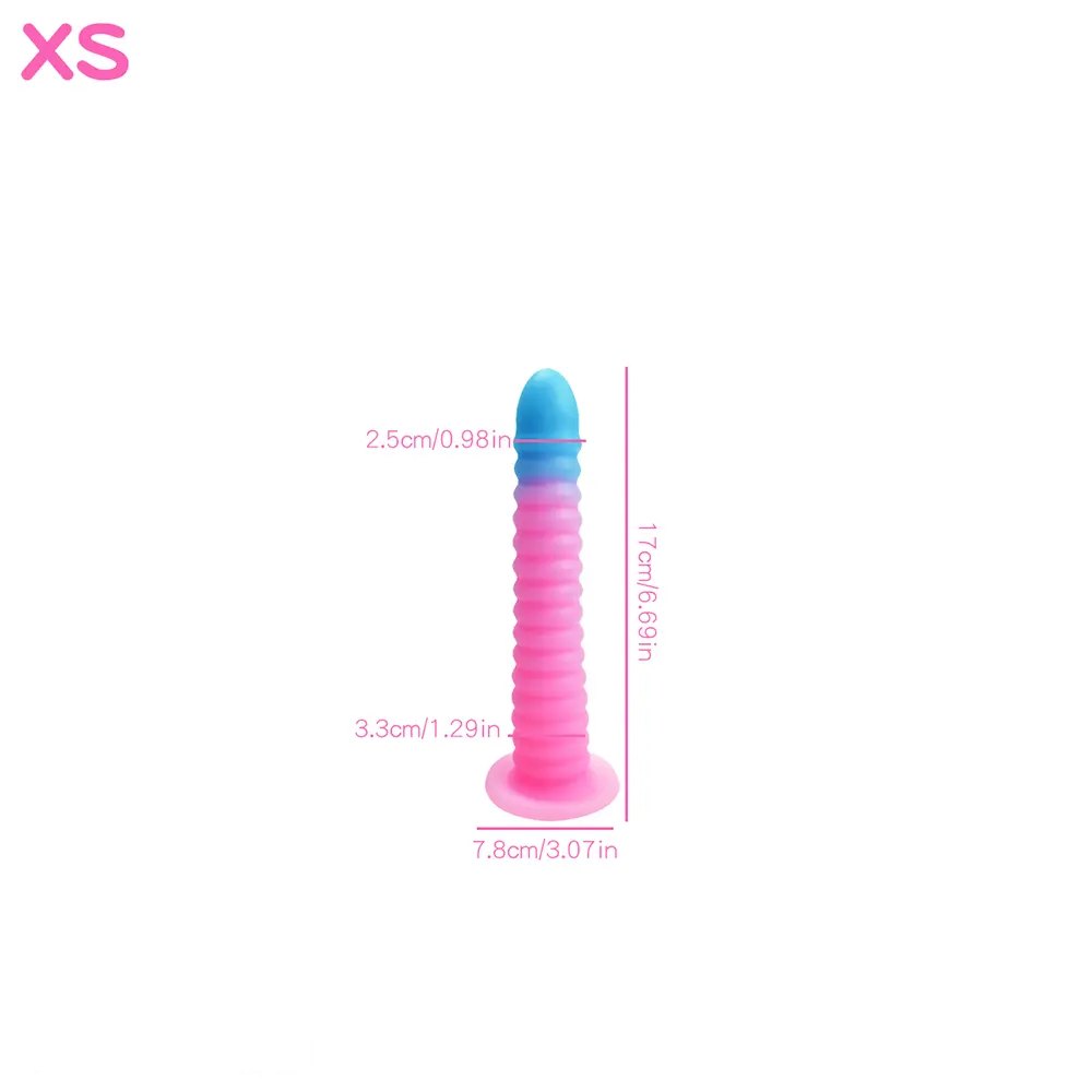 luminous A ribbed cone suction cup silicone dildo