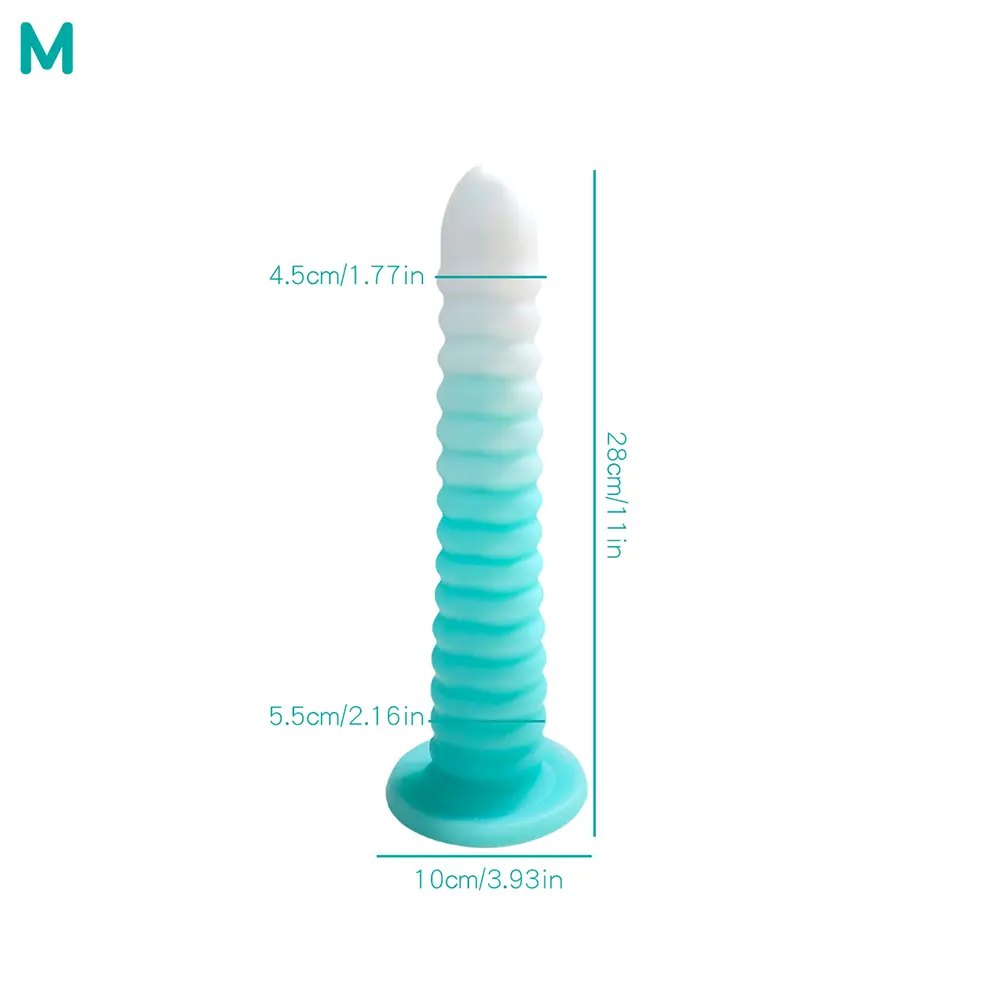 luminous B ribbed cone suction cup silicone dildo