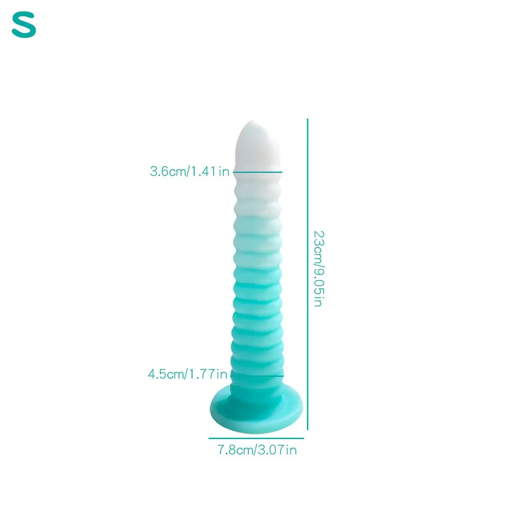 luminous B ribbed cone suction cup silicone dildo