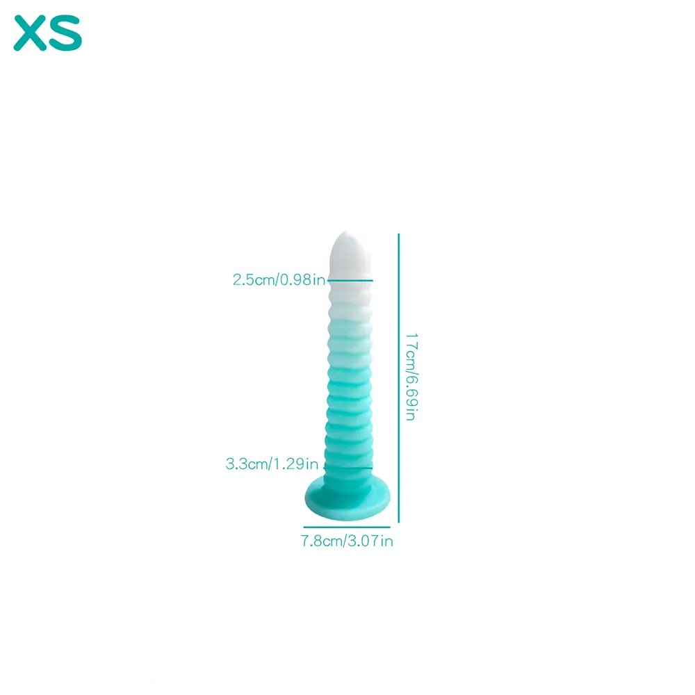 luminous B ribbed cone suction cup silicone dildo