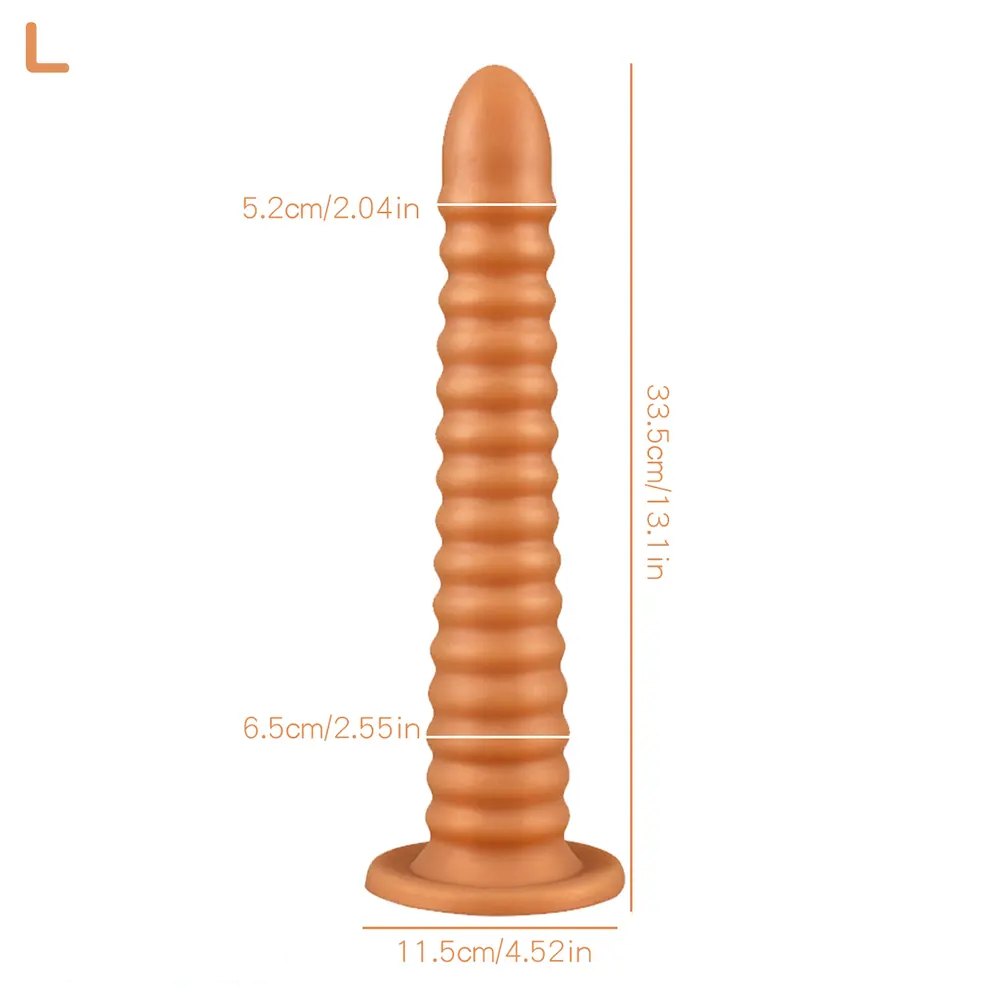 non-luminous B ribbed cone suction cup silicone dildo