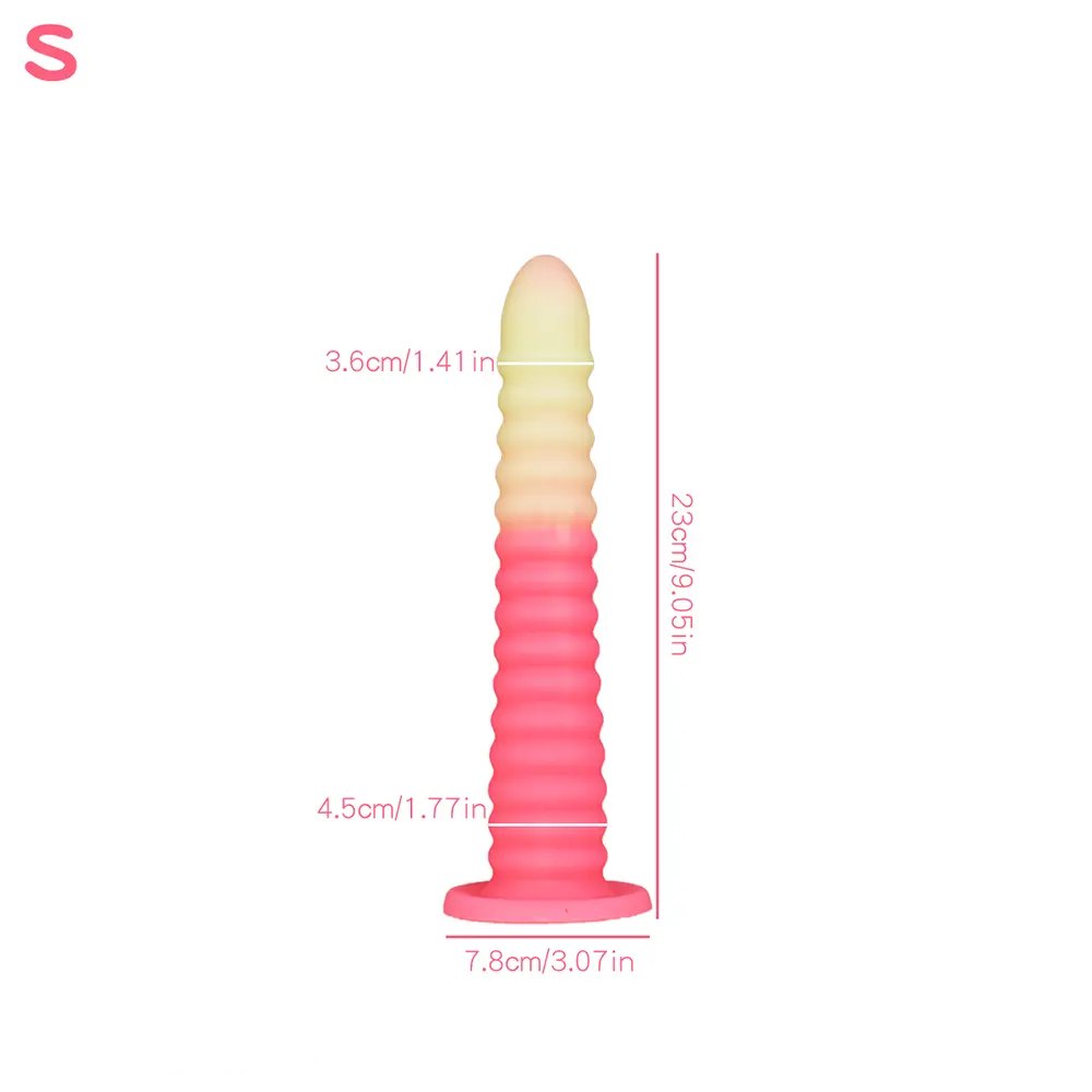 non-luminous C ribbed cone suction cup silicone dildo