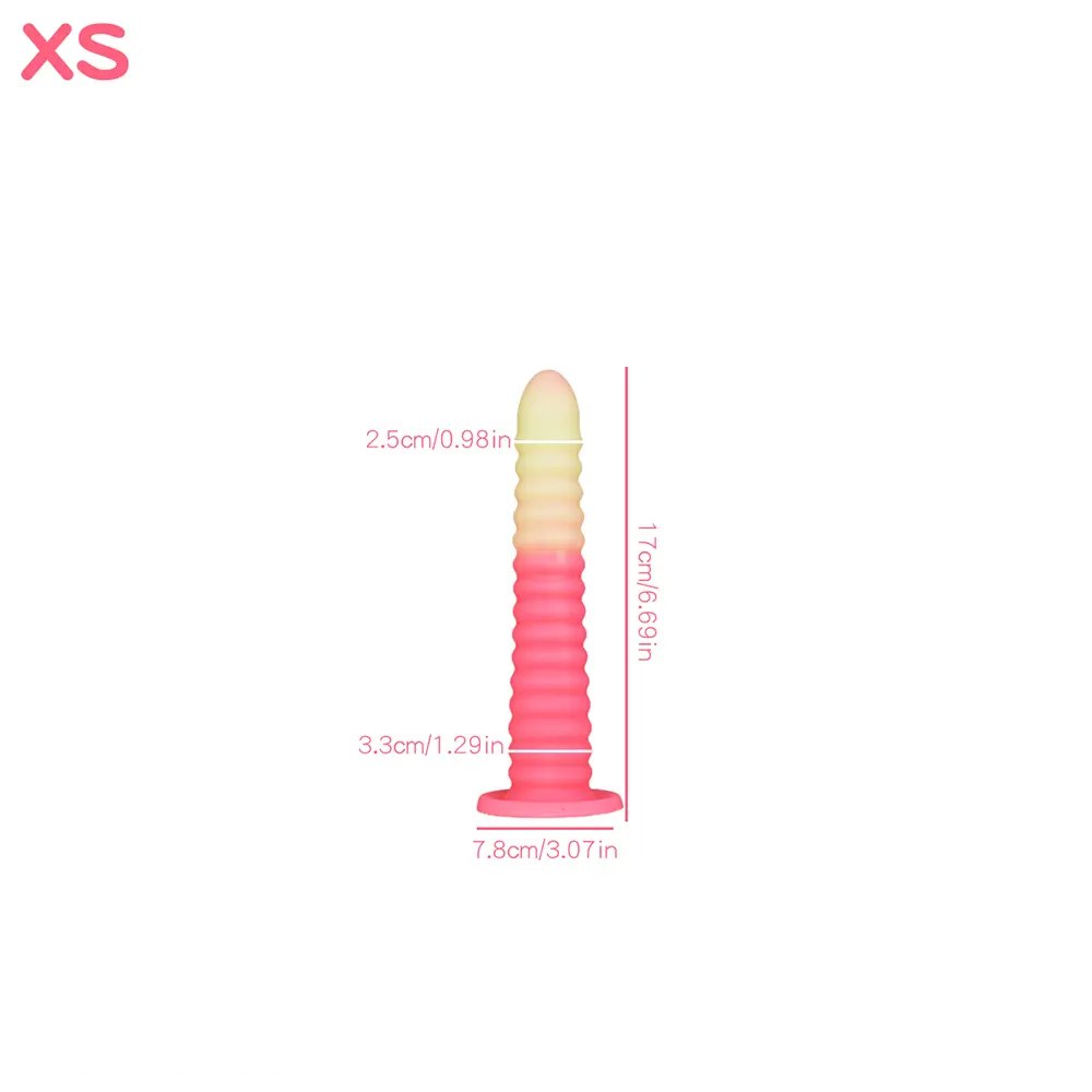 non-luminous C ribbed cone suction cup silicone dildo