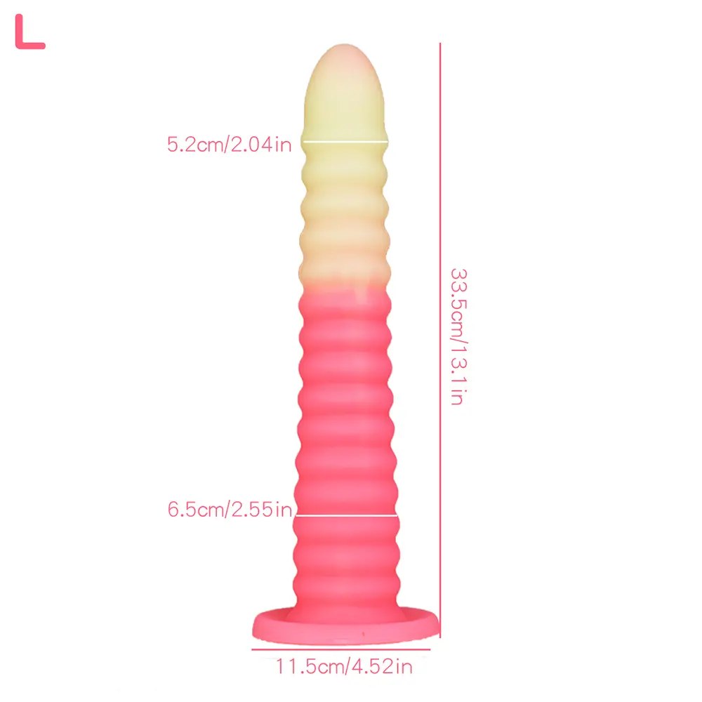 non-luminous C ribbed cone suction cup silicone dildo