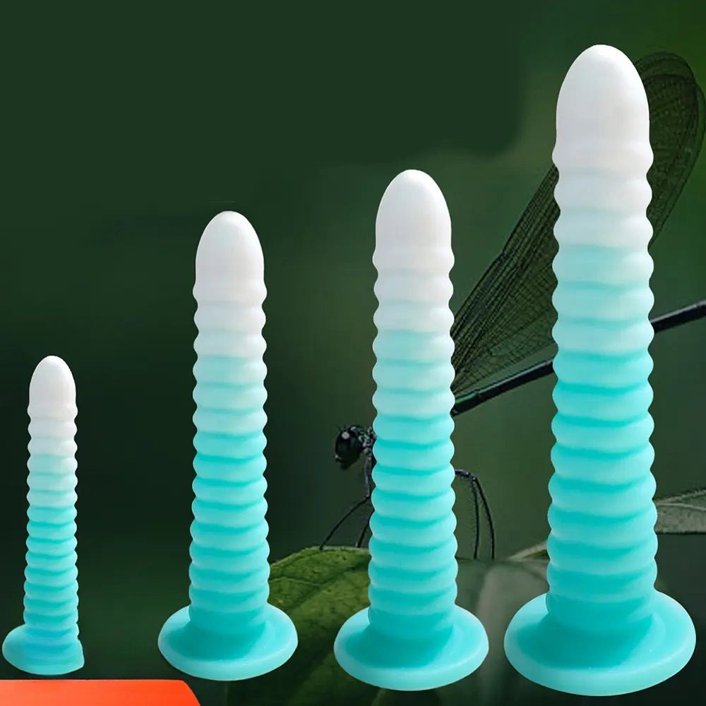 Ribbed cone suction cup silicone dildo, photo 2