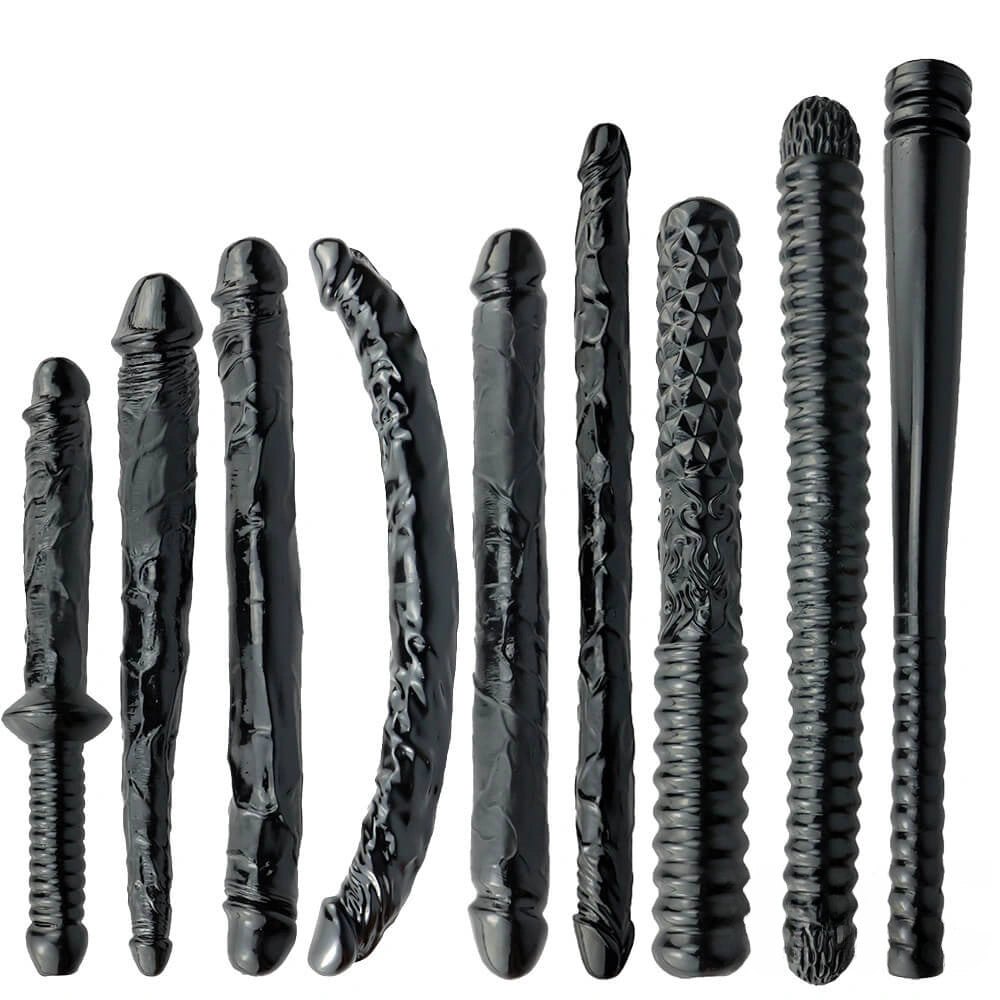 Black PVC double-ended dildo, photo 1
