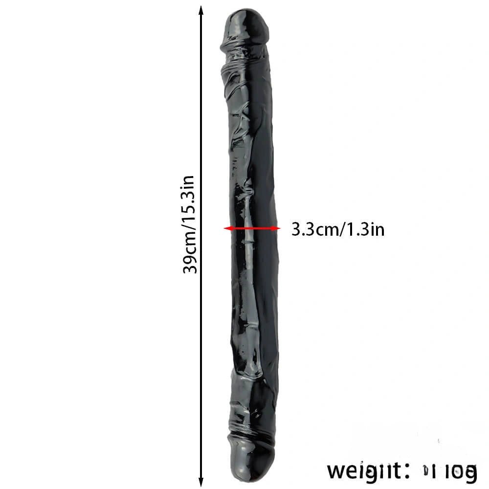 Black PVC double-ended dildo, photo 14