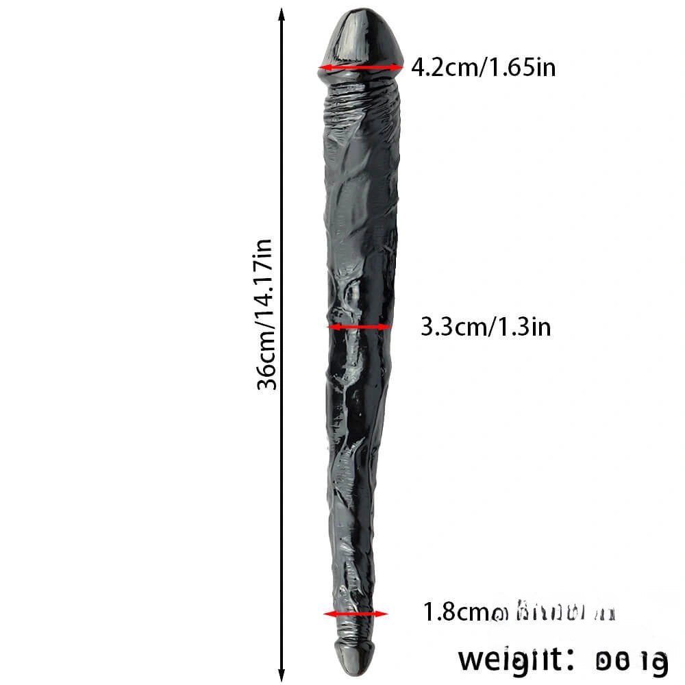 Black PVC double-ended dildo, photo 15