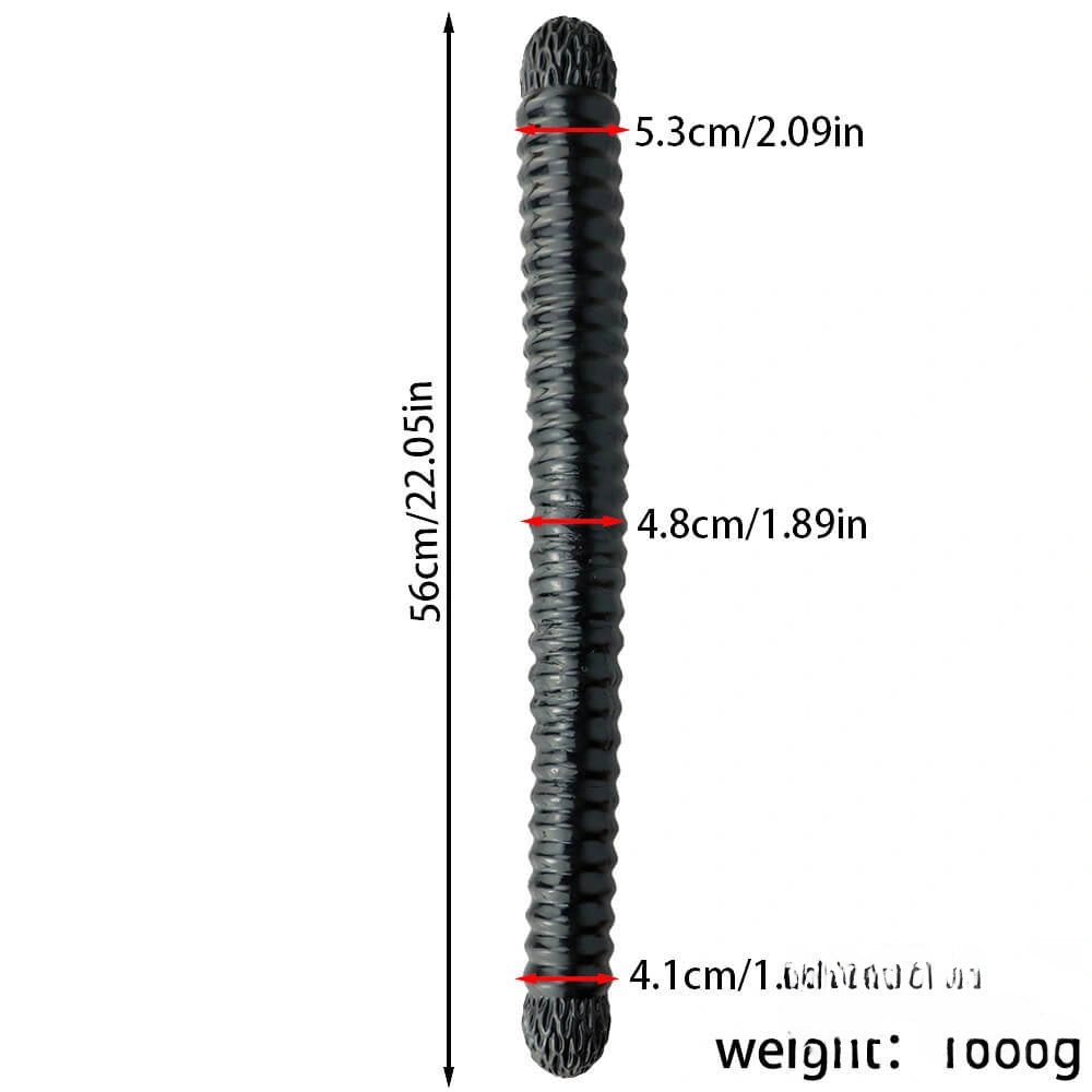 Black PVC double-ended dildo, photo 16