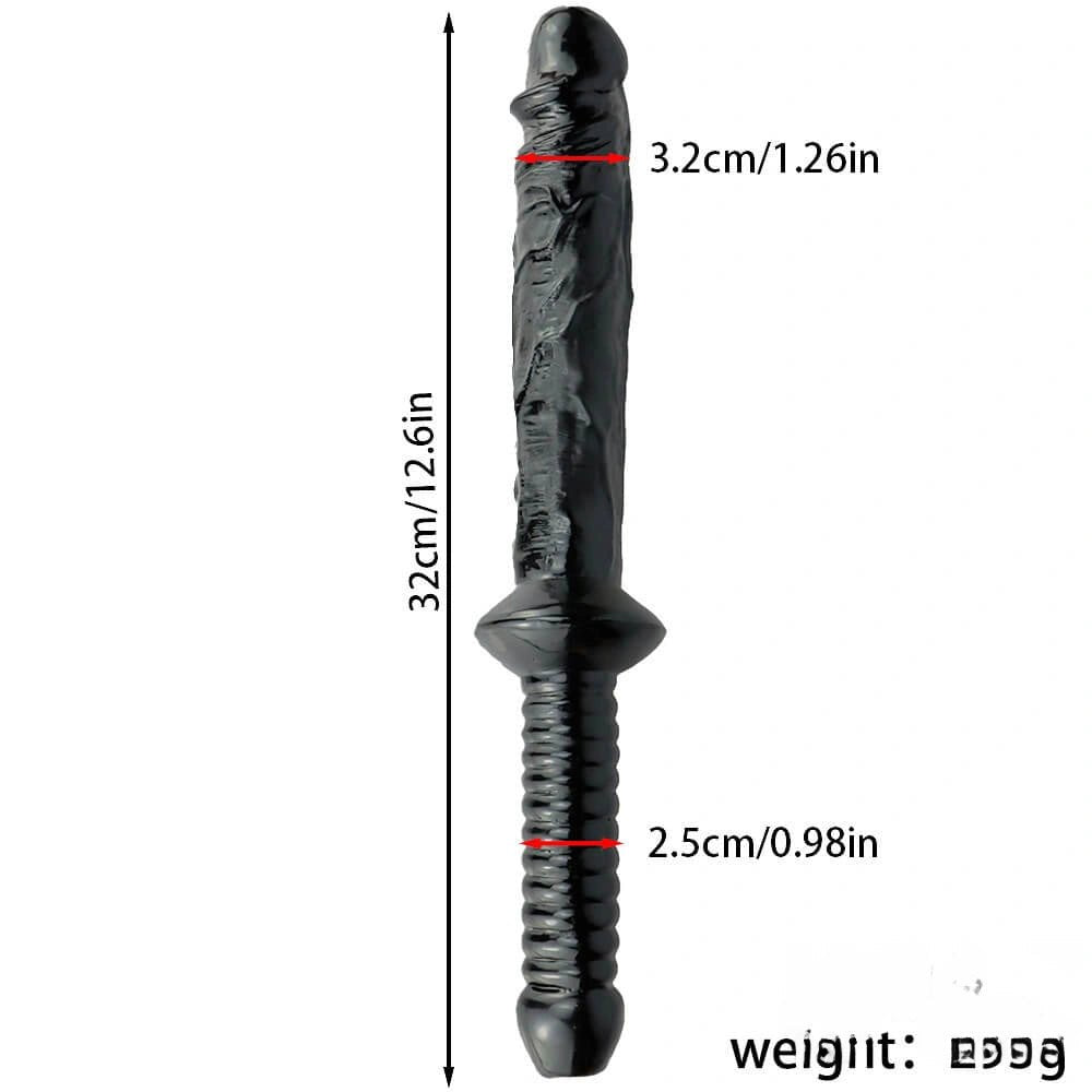 Black PVC double-ended dildo, photo 18