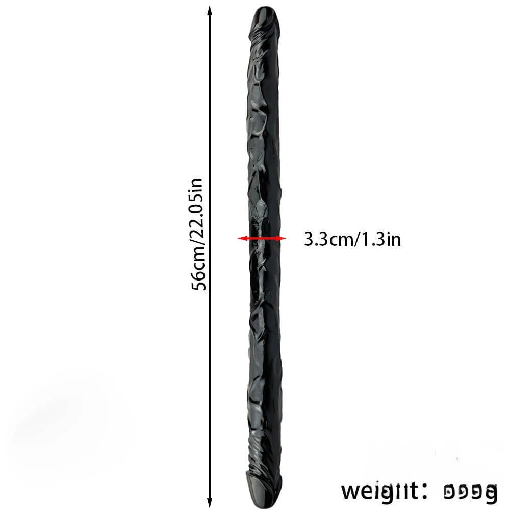 Black PVC double-ended dildo, photo 19