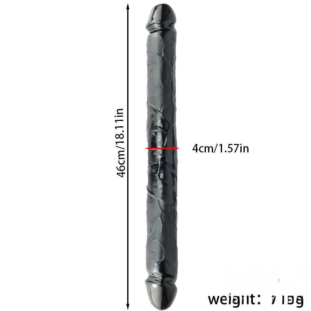 Black PVC double-ended dildo, photo 20