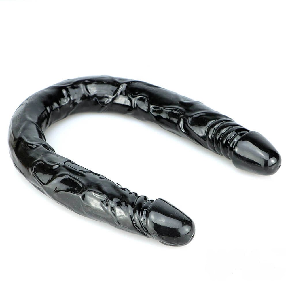 Black PVC double-ended dildo, photo 7