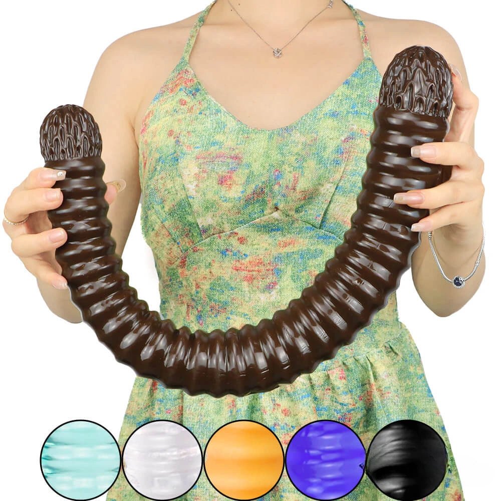 Ribbed double ended pvc dildo, photo 1