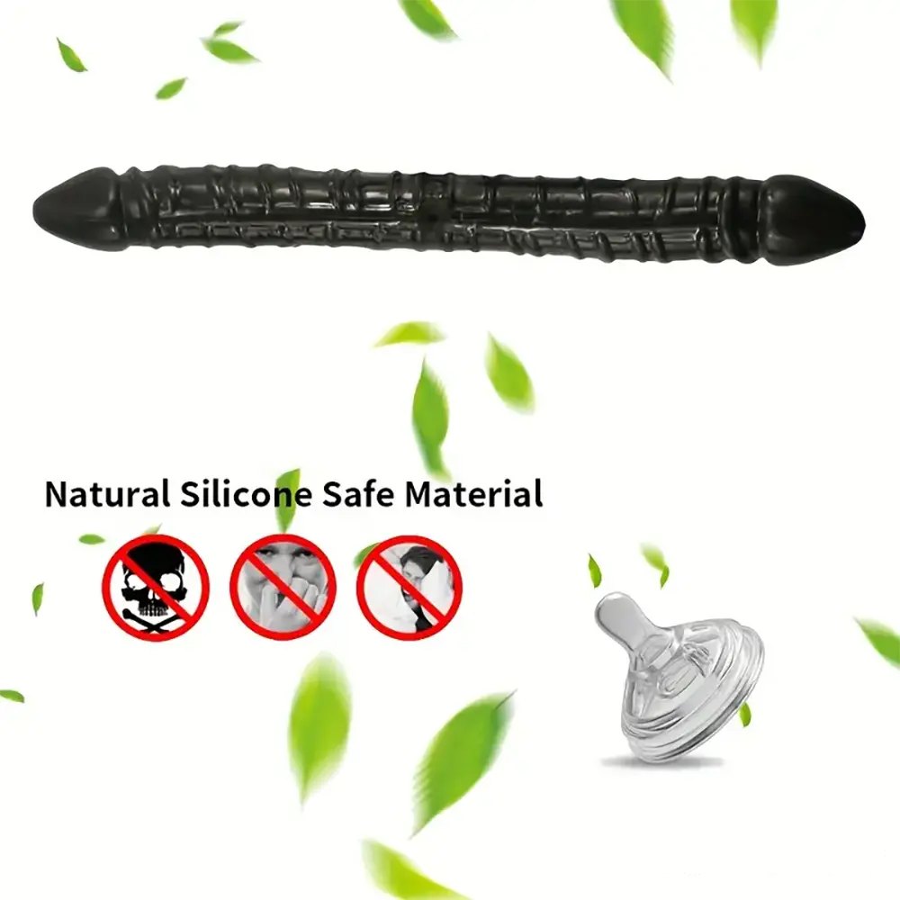 Ribbed double-ended tpe dildo, photo 2