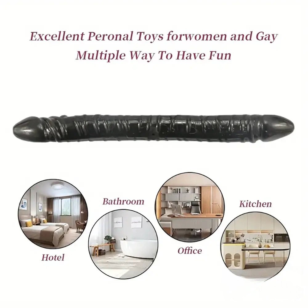 Ribbed double-ended tpe dildo, photo 4