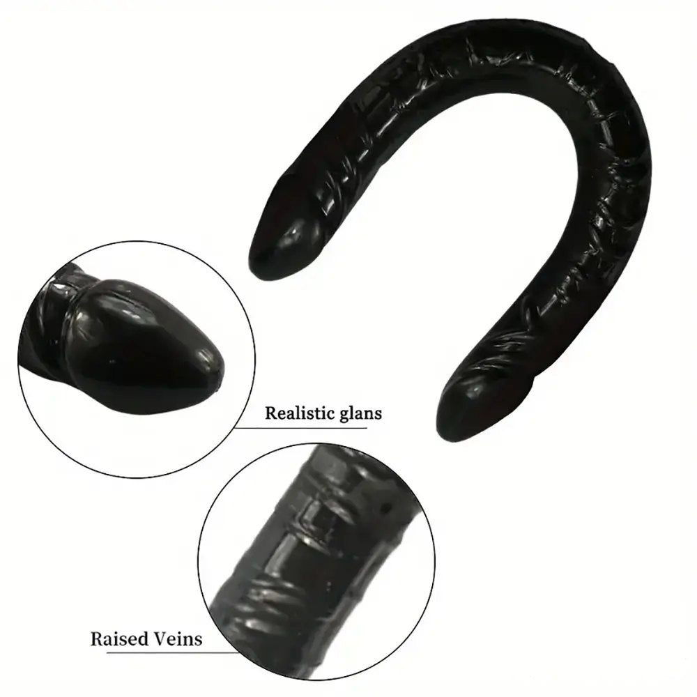 Ribbed double-ended tpe dildo, photo 5