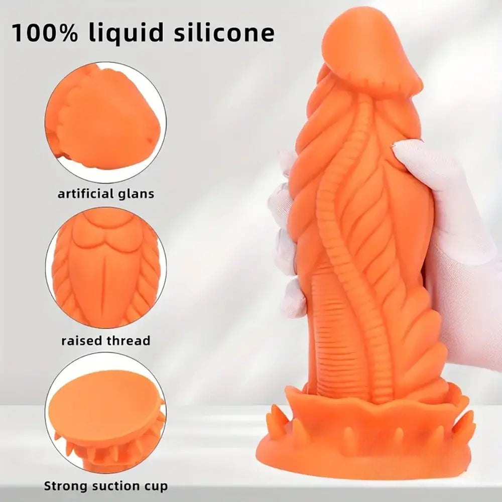 Ribbed dragon fantasy dildo, photo 7