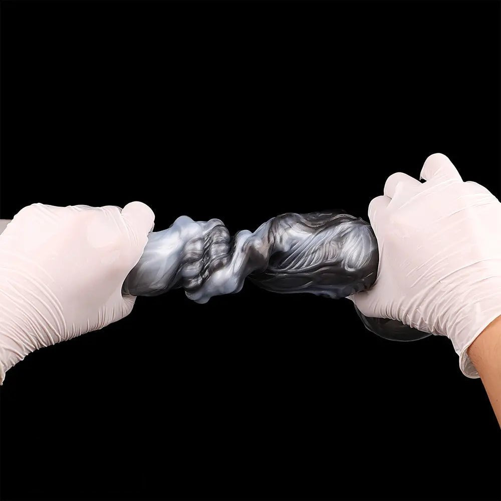Ribbed dragon-head fantasy dildo with suction cup base, photo 12