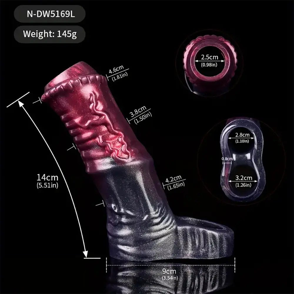 #2 ribbed silicone fantasy penis sleeve