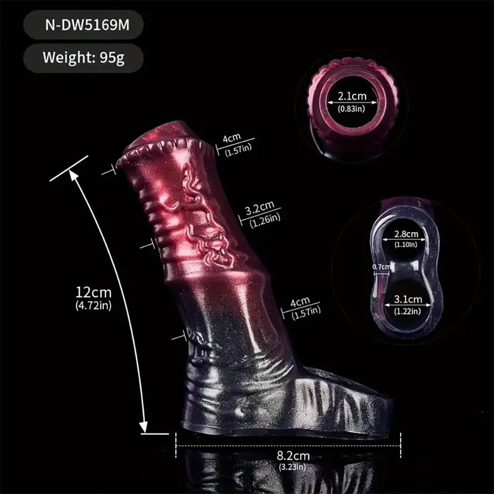 #2 ribbed silicone fantasy penis sleeve