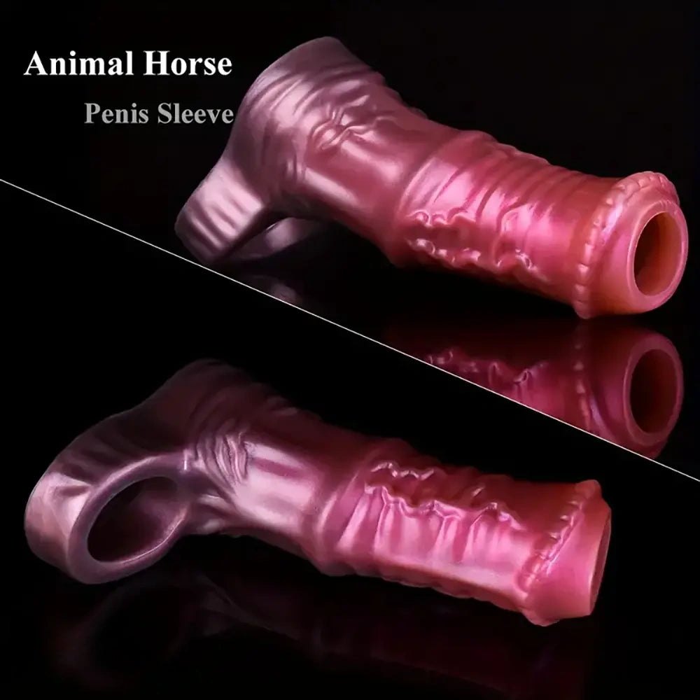 Ribbed silicone fantasy penis sleeve, photo 12