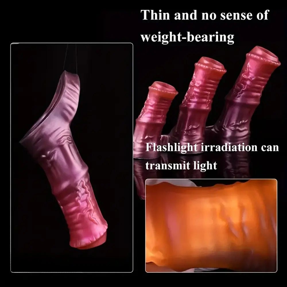 Ribbed silicone fantasy penis sleeve, photo 14