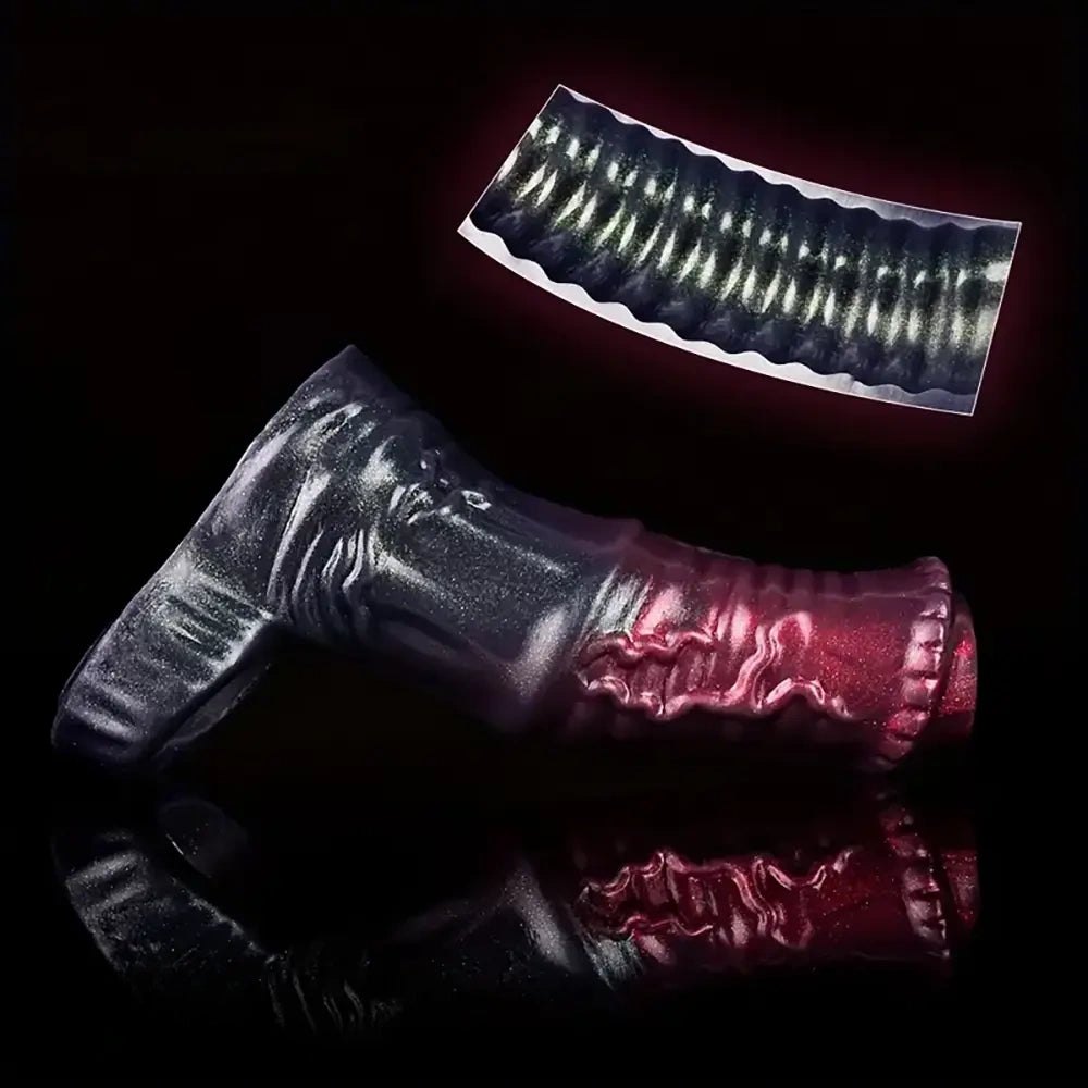 Ribbed silicone fantasy penis sleeve, photo 15