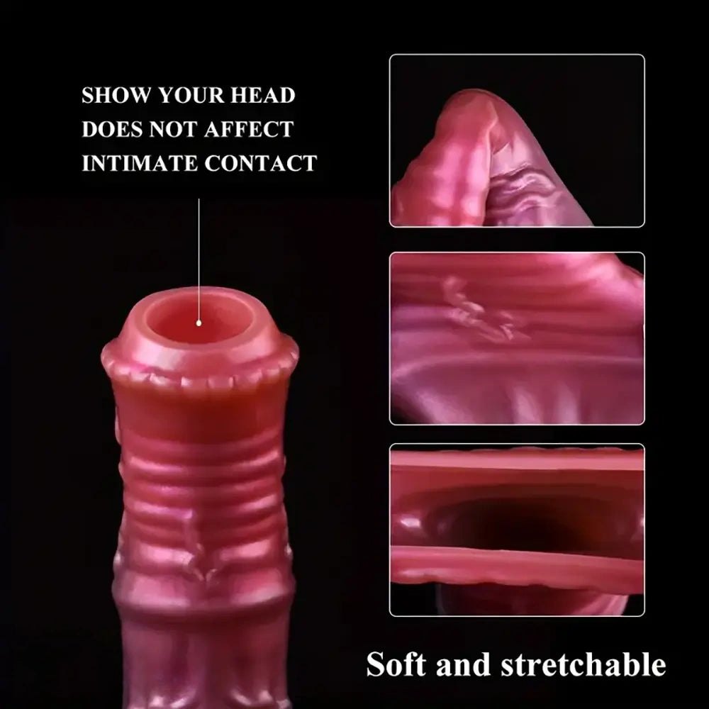Ribbed silicone fantasy penis sleeve, photo 2