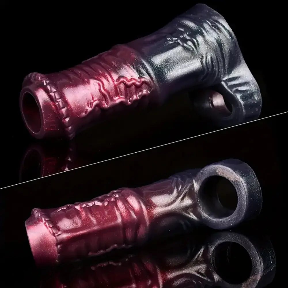 Ribbed silicone fantasy penis sleeve, photo 3