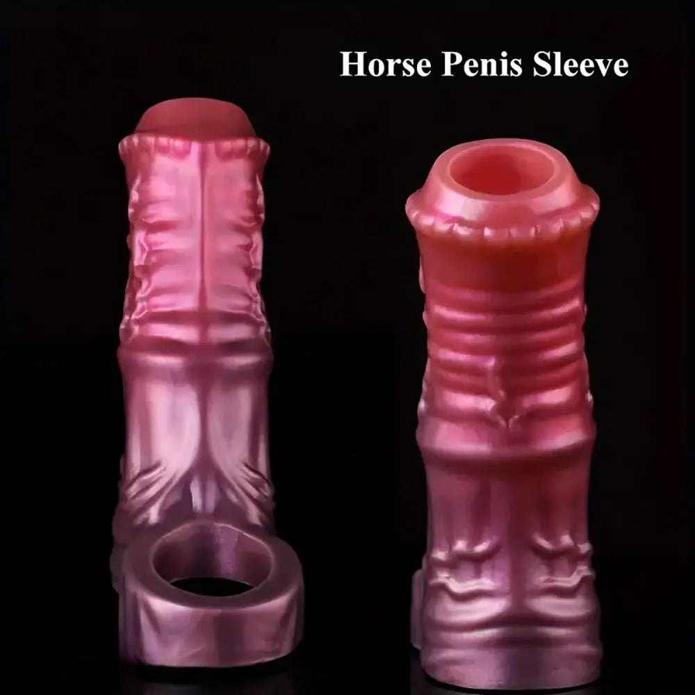 Ribbed silicone fantasy penis sleeve, photo 5
