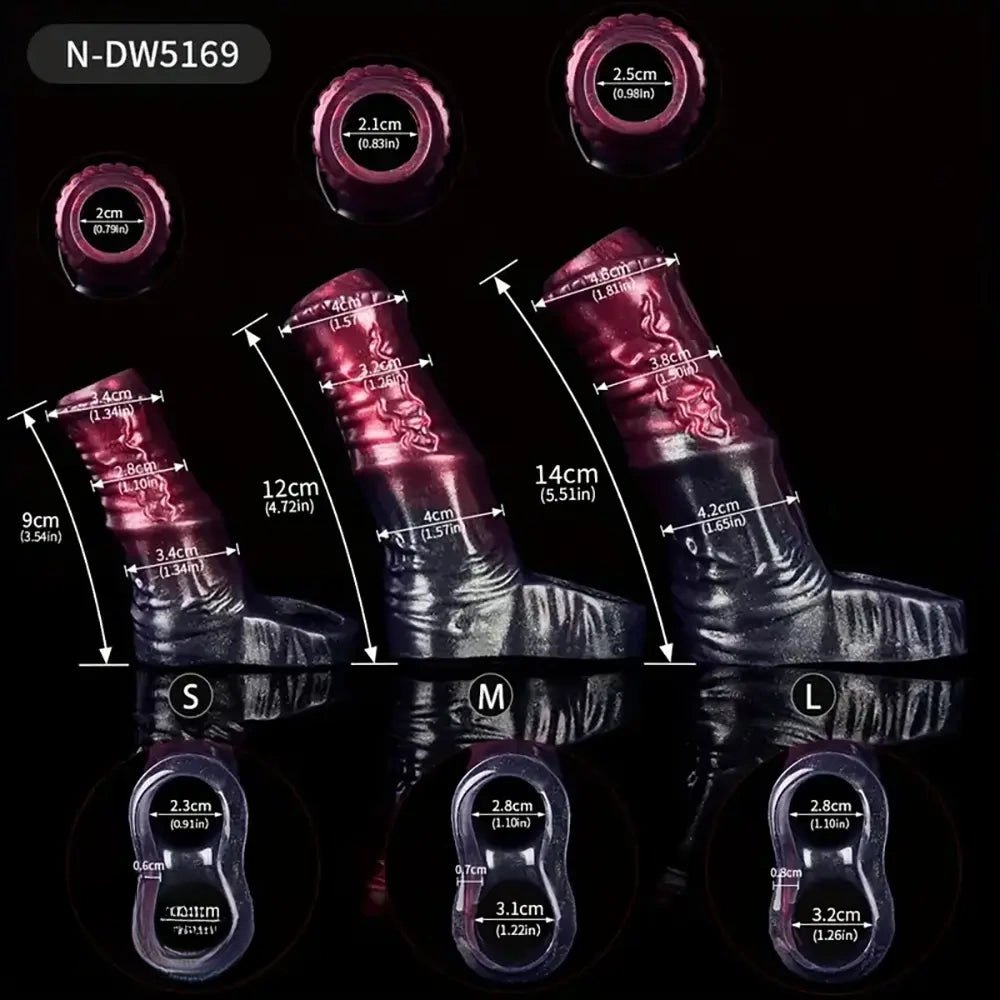 Ribbed silicone fantasy penis sleeve, photo 7