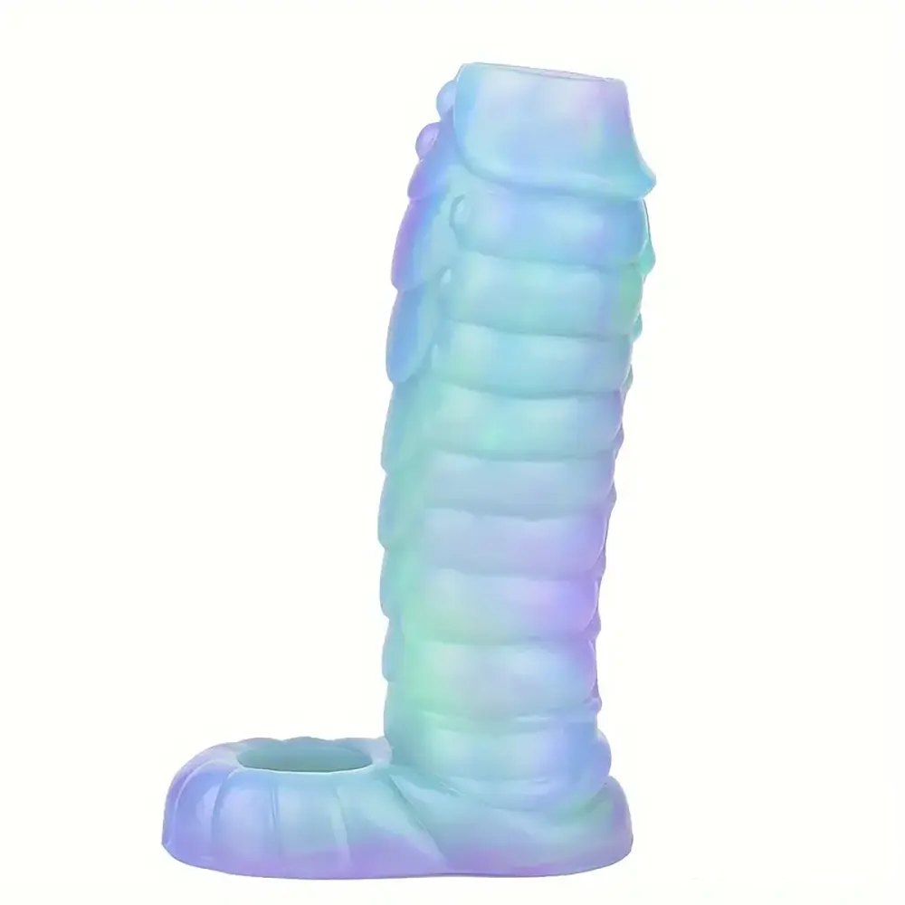 Colorful ribbed fantasy silicone sleeve, photo 1