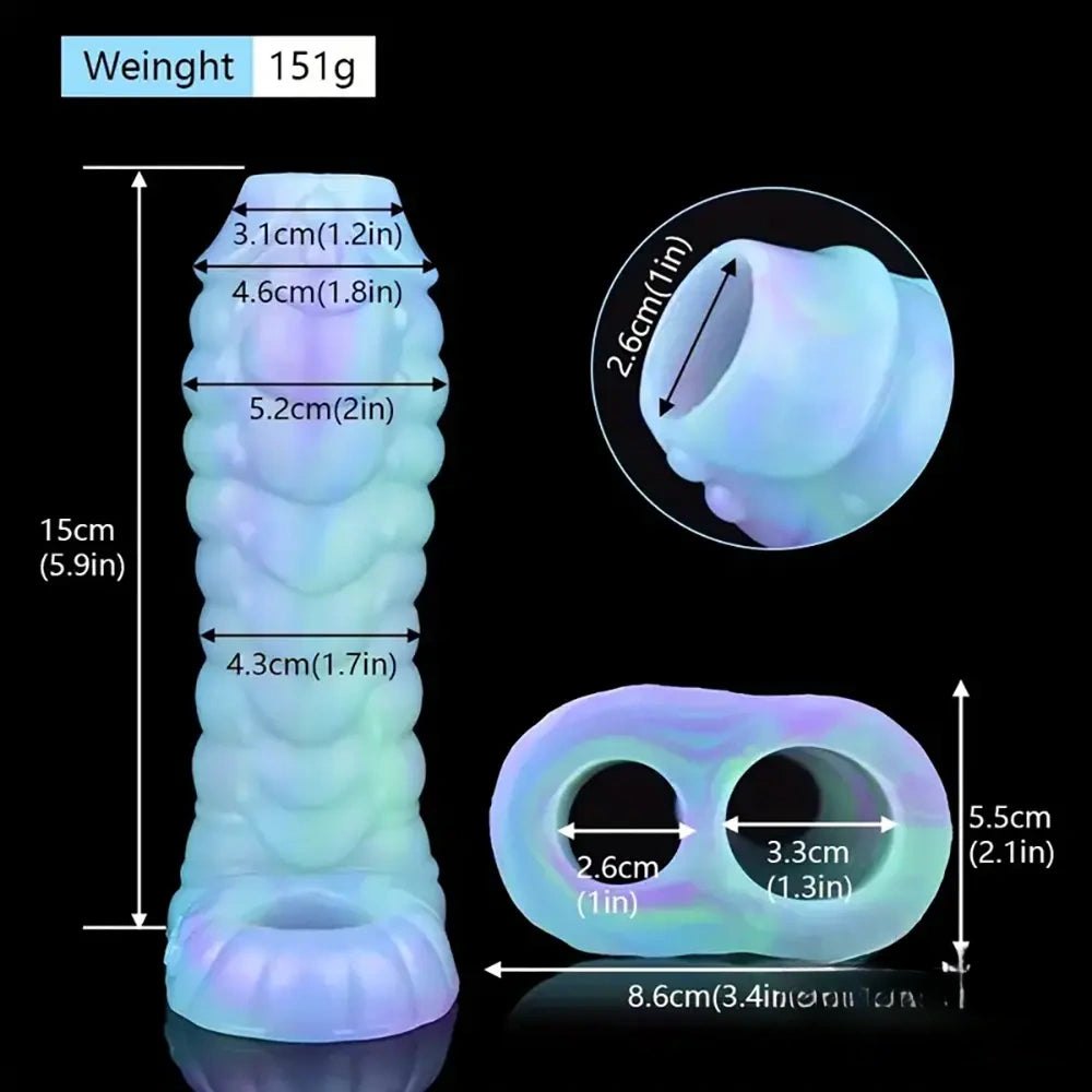 Colorful ribbed fantasy silicone sleeve, photo 12