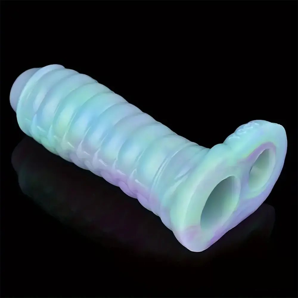 Colorful ribbed fantasy silicone sleeve, photo 3
