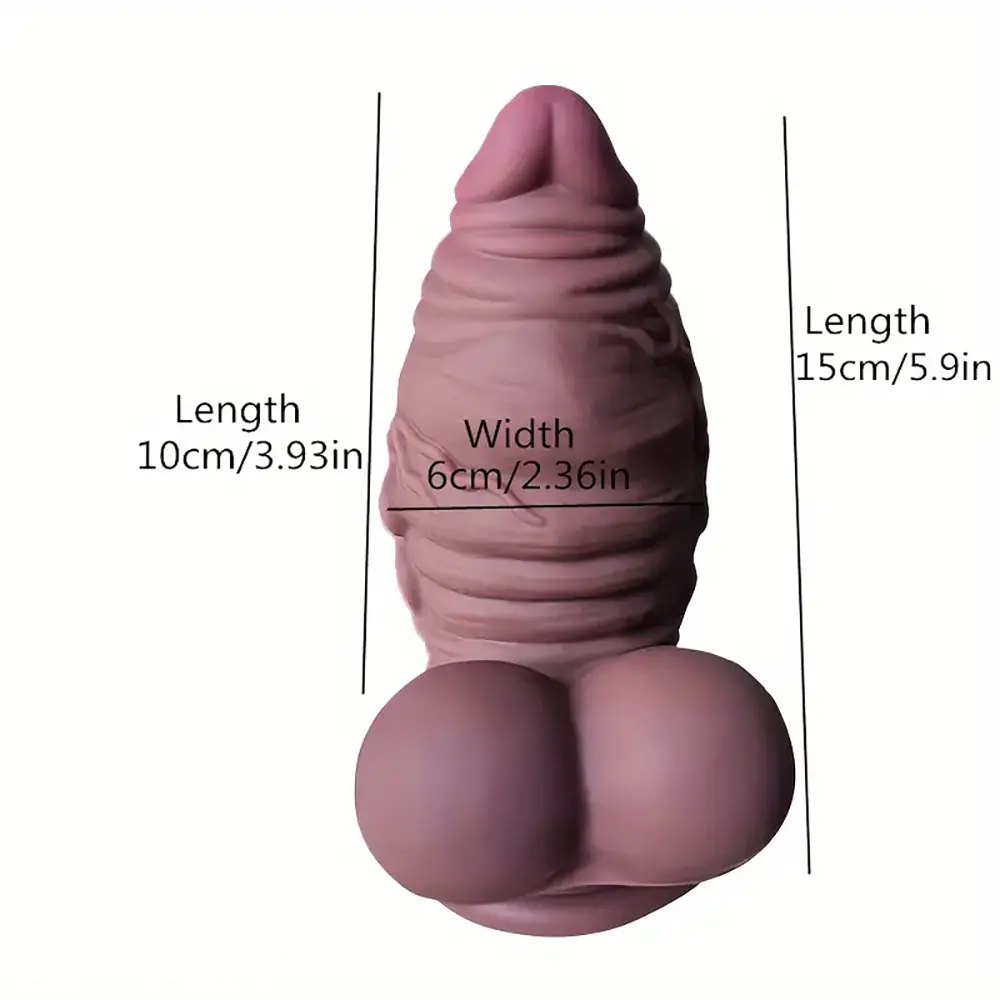 Brown ribbed fantasy dildo, photo 3