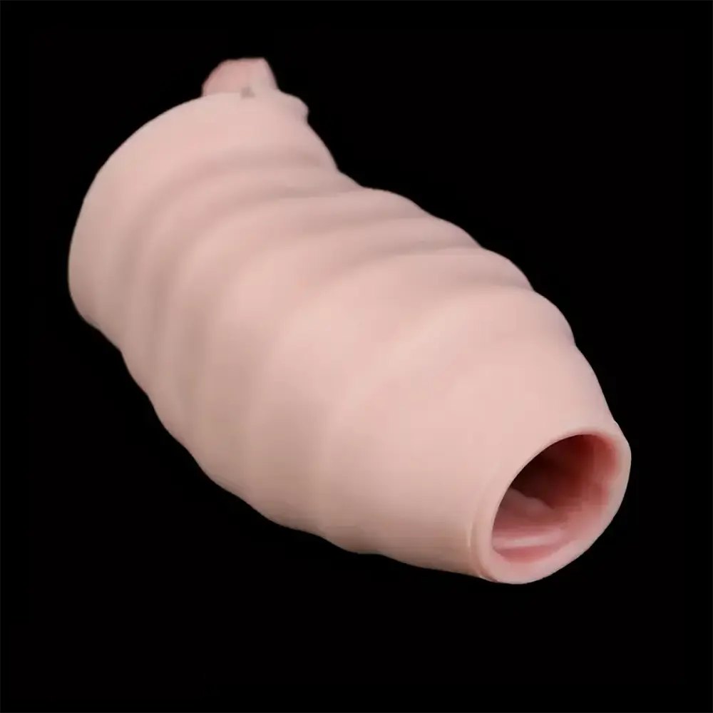 Flesh silicone ribbed mini dildo, photo 14