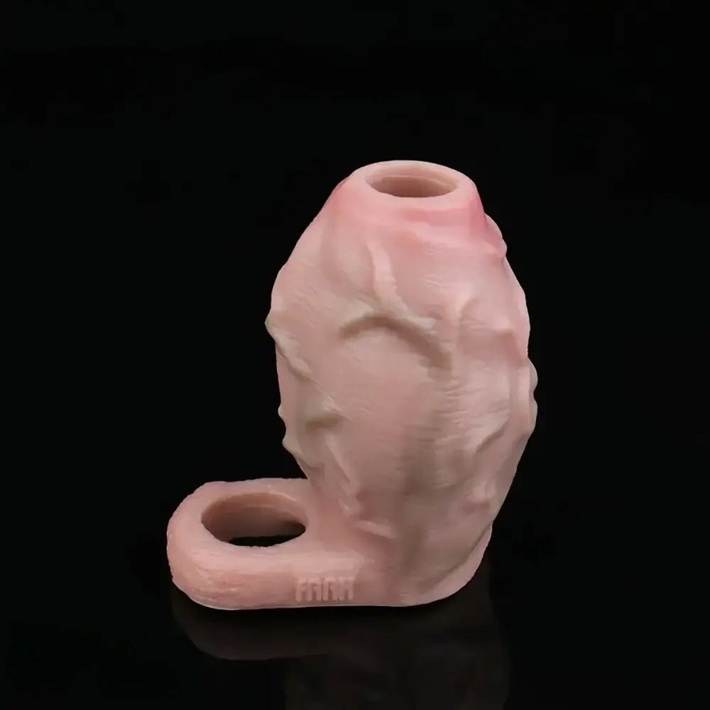 Flesh silicone ribbed mini dildo, photo 2