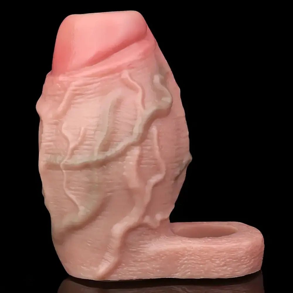 Flesh silicone ribbed mini dildo, photo 3