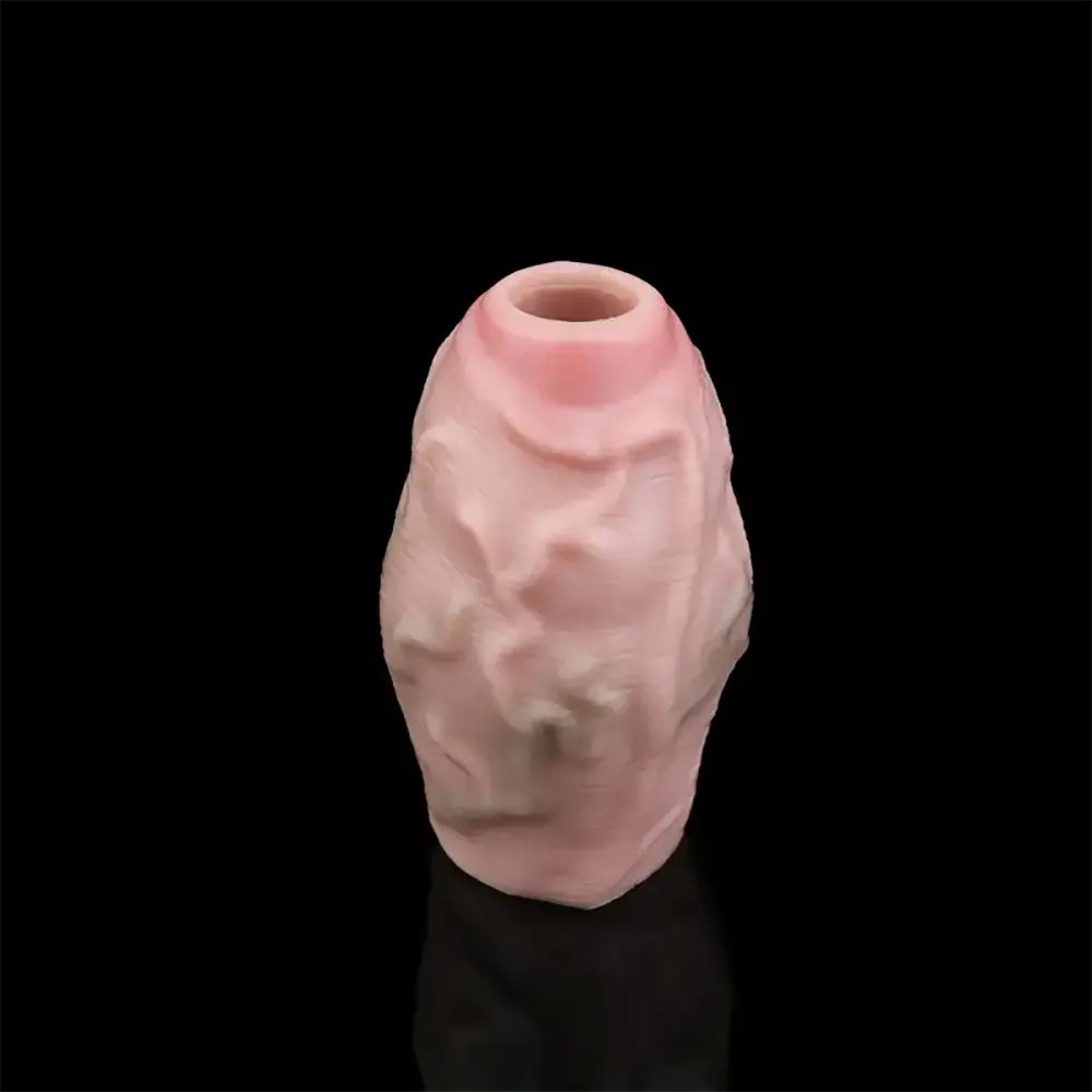 Flesh silicone ribbed mini dildo, photo 5
